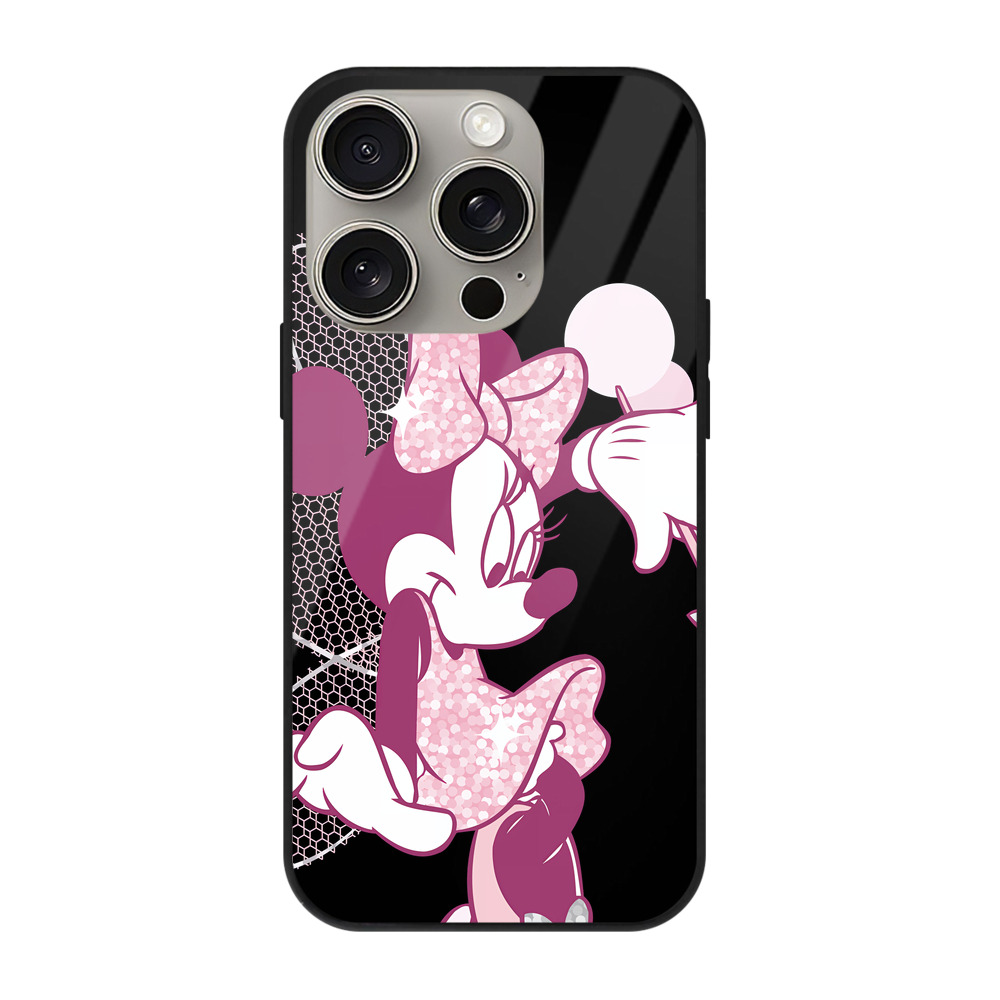 （画像用） ミッキーマウス Mickey Mouse 【iPhone15Pro対応】スマホケース 耐衝撃＆黄変防止 背面ガラス