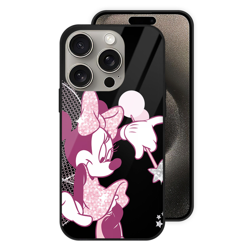 （画像用） ミッキーマウス Mickey Mouse 【iPhone15Pro対応】スマホケース 耐衝撃＆黄変防止 背面ガラス