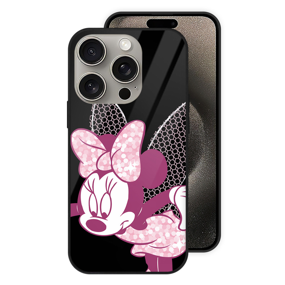 （画像用） ミッキーマウス Mickey Mouse 【iPhone15Pro対応】スマホケース 耐衝撃＆黄変防止 背面ガラス