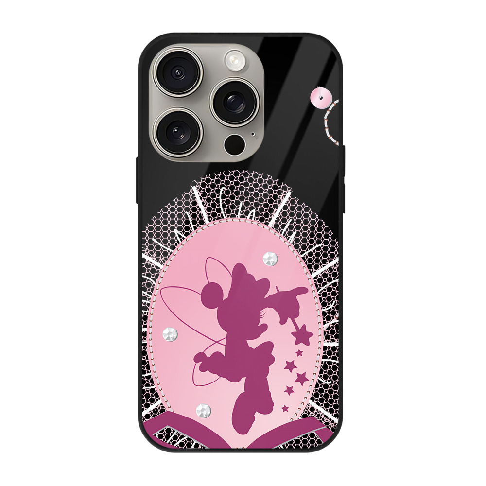（画像用） ミッキーマウス Mickey Mouse 【iPhone15Pro対応】スマホケース 耐衝撃＆黄変防止 背面ガラス