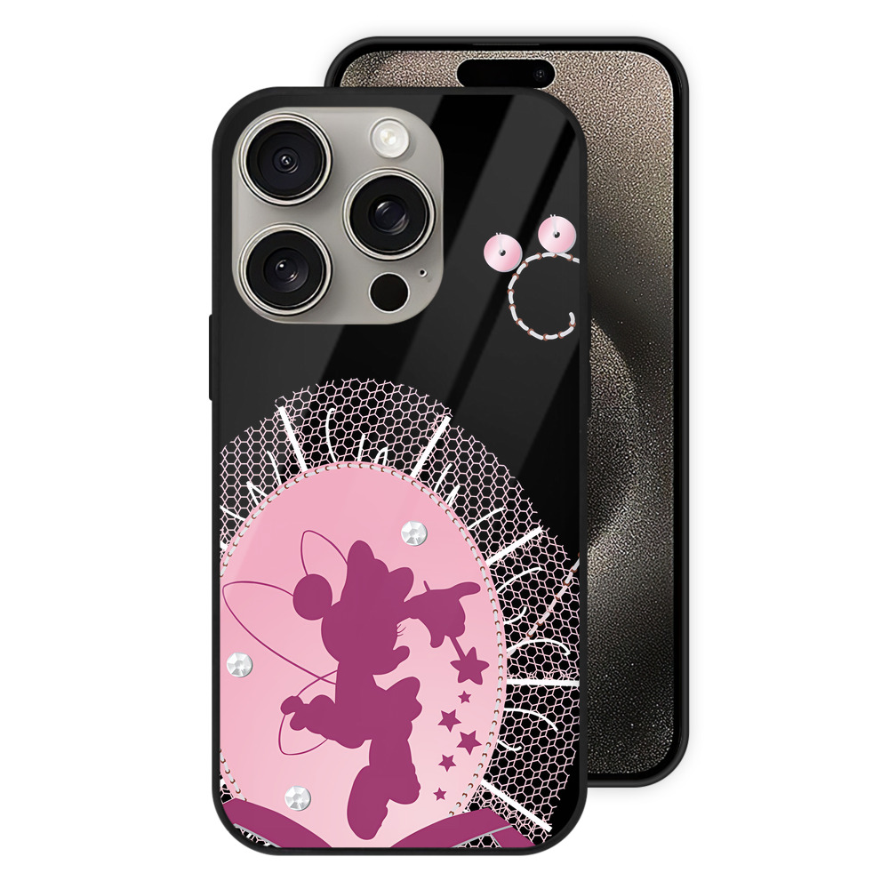 （画像用） ミッキーマウス Mickey Mouse 【iPhone15Pro対応】スマホケース 耐衝撃＆黄変防止 背面ガラス
