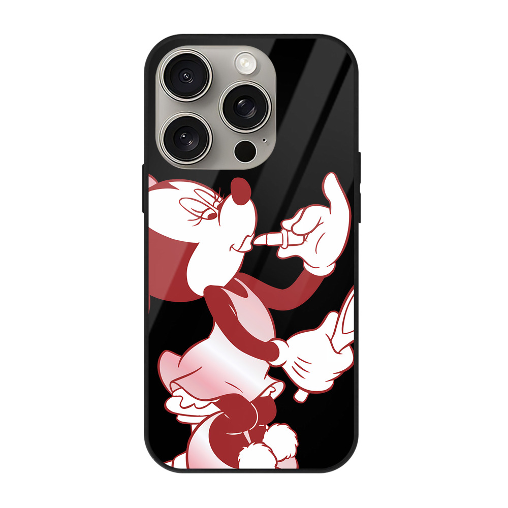 （画像用） ミッキーマウス Mickey Mouse 【iPhone15Pro対応】スマホケース 耐衝撃＆黄変防止 背面ガラス