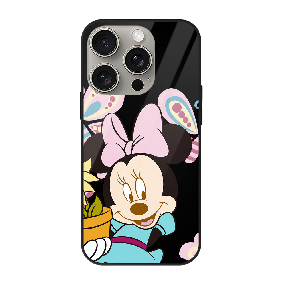 （画像用） ミッキーマウス Mickey Mouse 【iPhone15Pro対応】スマホケース 耐衝撃＆黄変防止 背面ガラス