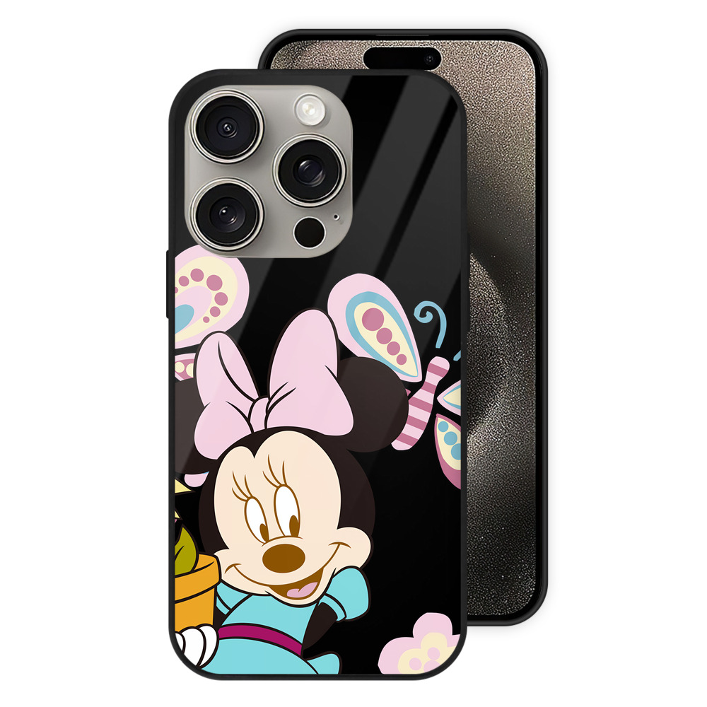 （画像用） ミッキーマウス Mickey Mouse 【iPhone15Pro対応】スマホケース 耐衝撃＆黄変防止 背面ガラス