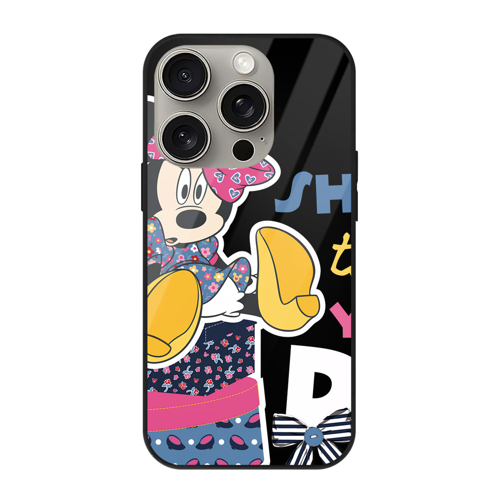 （画像用） ミッキーマウス Mickey Mouse 【iPhone15Pro対応】スマホケース 耐衝撃＆黄変防止 背面ガラス