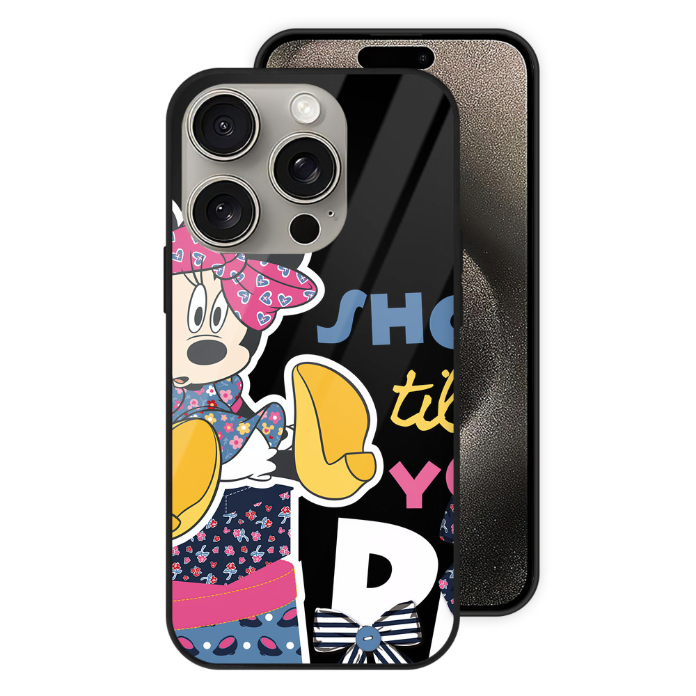 （画像用） ミッキーマウス Mickey Mouse 【iPhone15Pro対応】スマホケース 耐衝撃＆黄変防止 背面ガラス