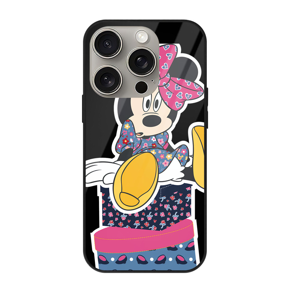 （画像用） ミッキーマウス Mickey Mouse 【iPhone15Pro対応】スマホケース 耐衝撃＆黄変防止 背面ガラス