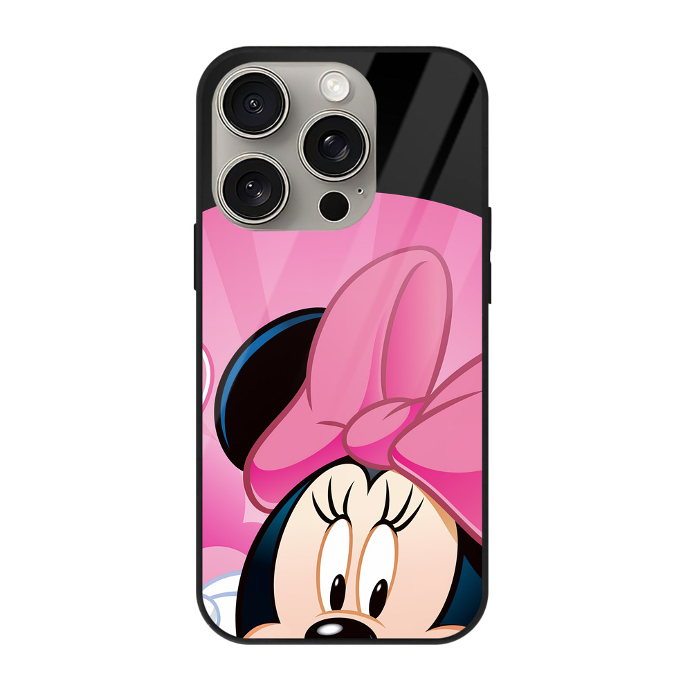 （画像用） ミッキーマウス Mickey Mouse 【iPhone15Pro対応】スマホケース 耐衝撃＆黄変防止 背面ガラス