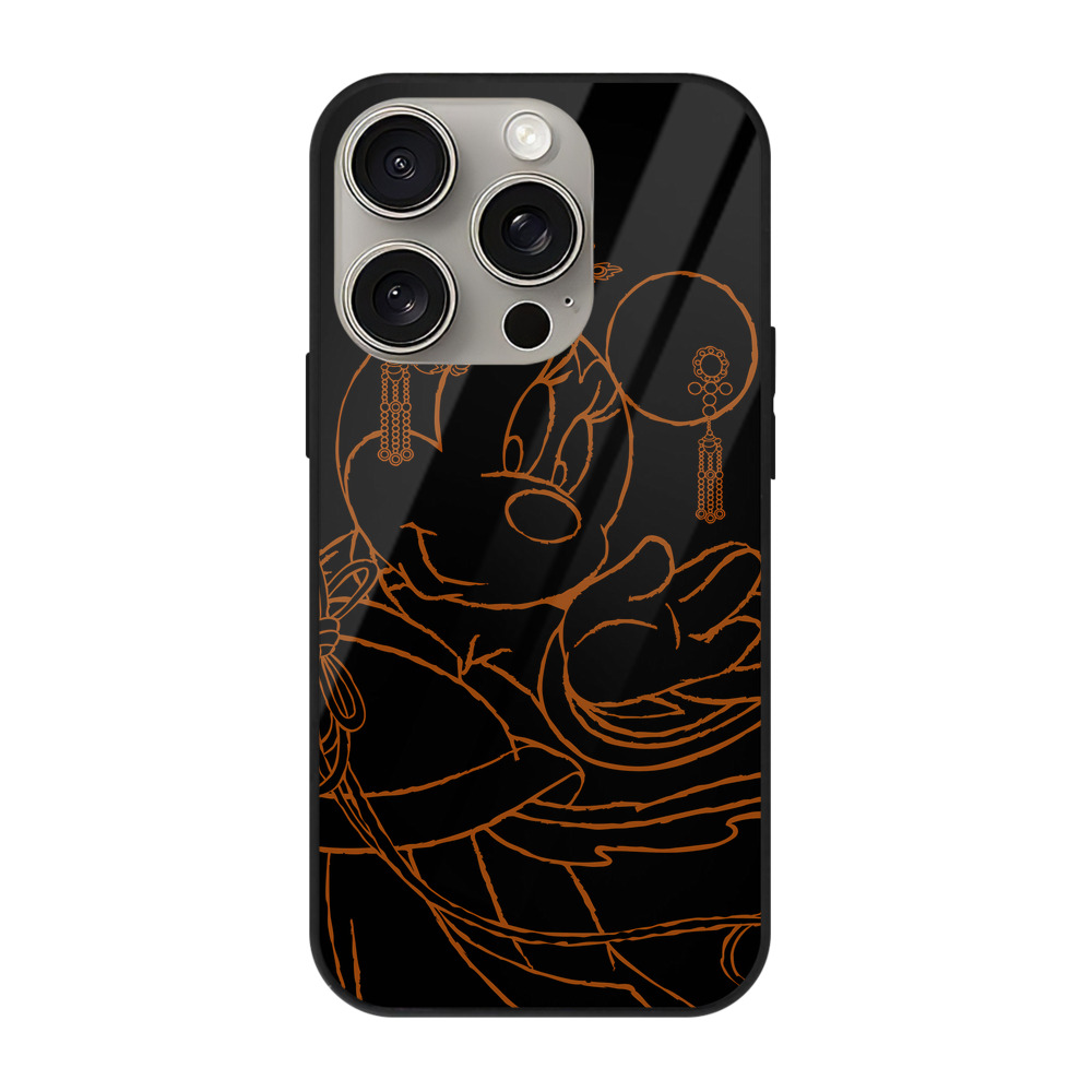 （画像用） ミッキーマウス Mickey Mouse 【iPhone15Pro対応】スマホケース 耐衝撃＆黄変防止 背面ガラス
