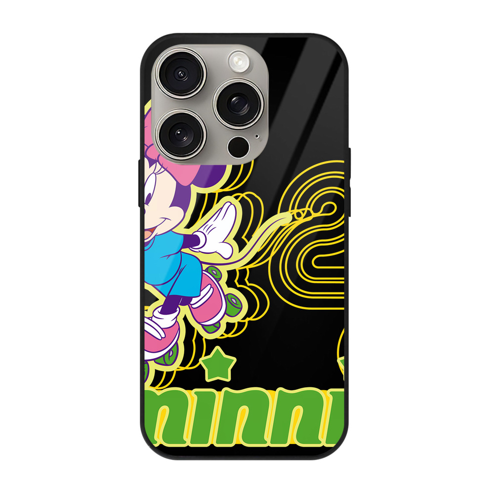（画像用） ミッキーマウス Mickey Mouse 【iPhone15Pro対応】スマホケース 耐衝撃＆黄変防止 背面ガラス