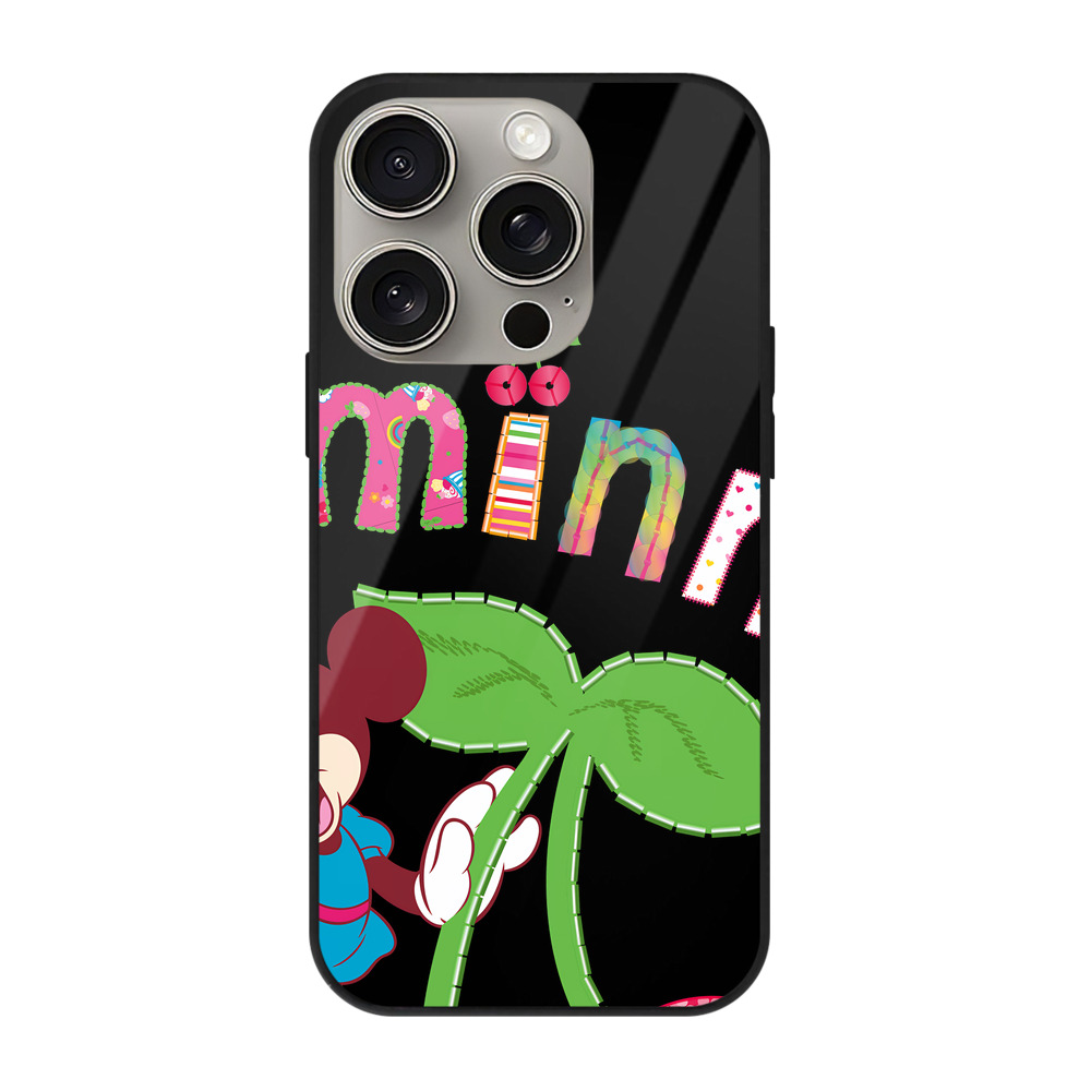 （画像用） ミッキーマウス Mickey Mouse 【iPhone15Pro対応】スマホケース 耐衝撃＆黄変防止 背面ガラス