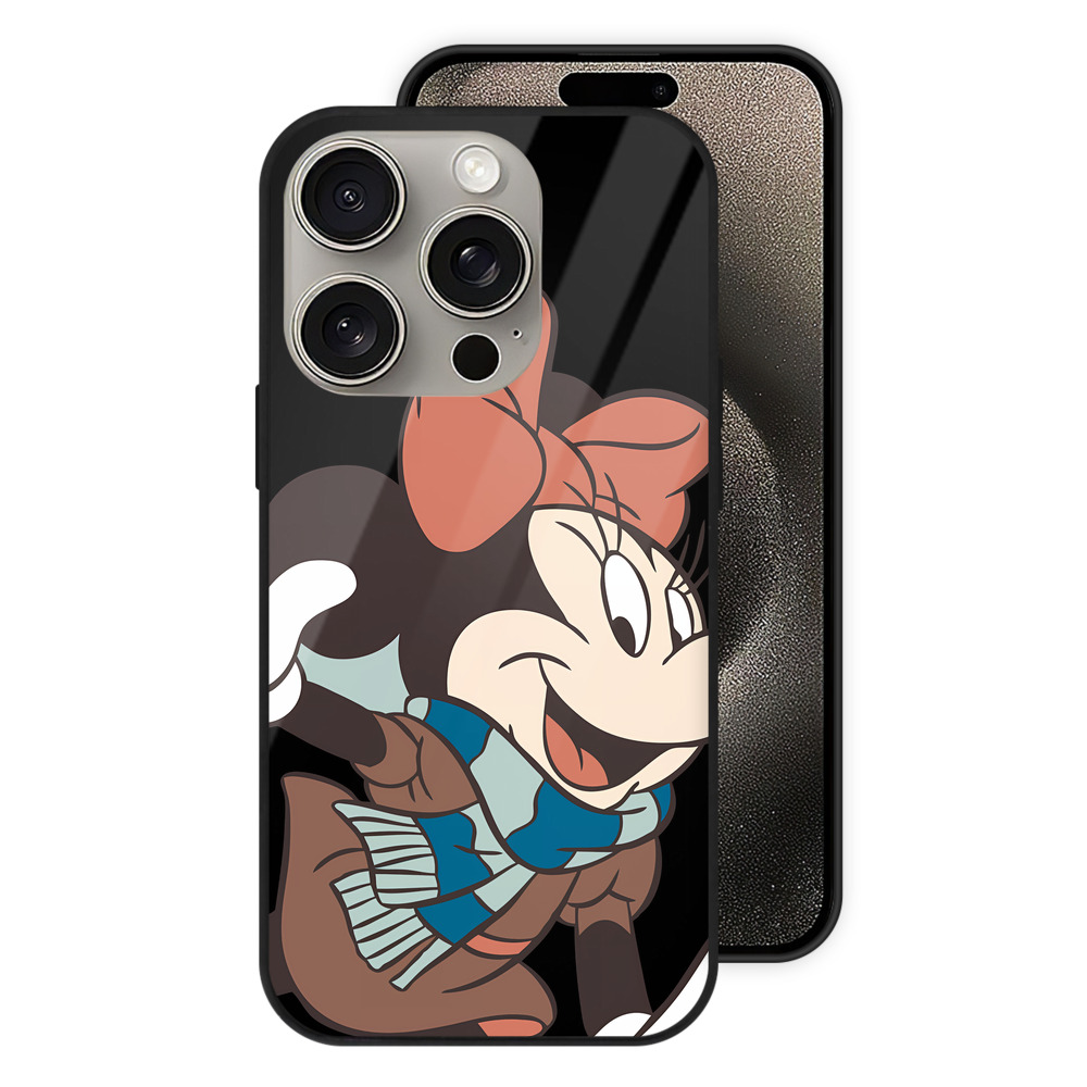 （画像用） ミッキーマウス Mickey Mouse 【iPhone15Pro対応】スマホケース 耐衝撃＆黄変防止 背面ガラス