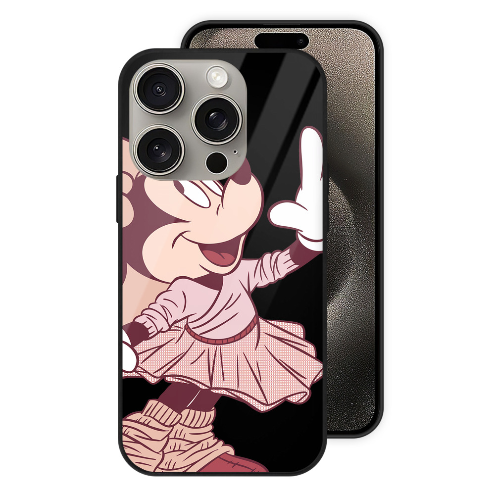 （画像用） ミッキーマウス Mickey Mouse 【iPhone15Pro対応】スマホケース 耐衝撃＆黄変防止 背面ガラス