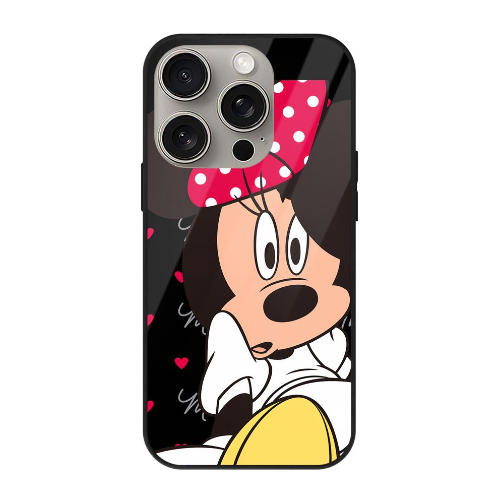 （画像用） ミッキーマウス Mickey Mouse 【iPhone15Pro対応】スマホケース 耐衝撃＆黄変防止 背面ガラス