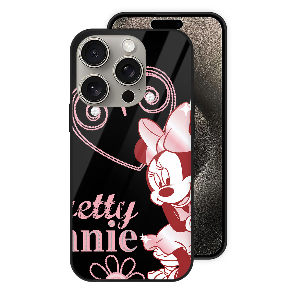 （画像用） ミッキーマウス Mickey Mouse 【iPhone15Pro対応】スマホケース 耐衝撃＆黄変防止 背面ガラス