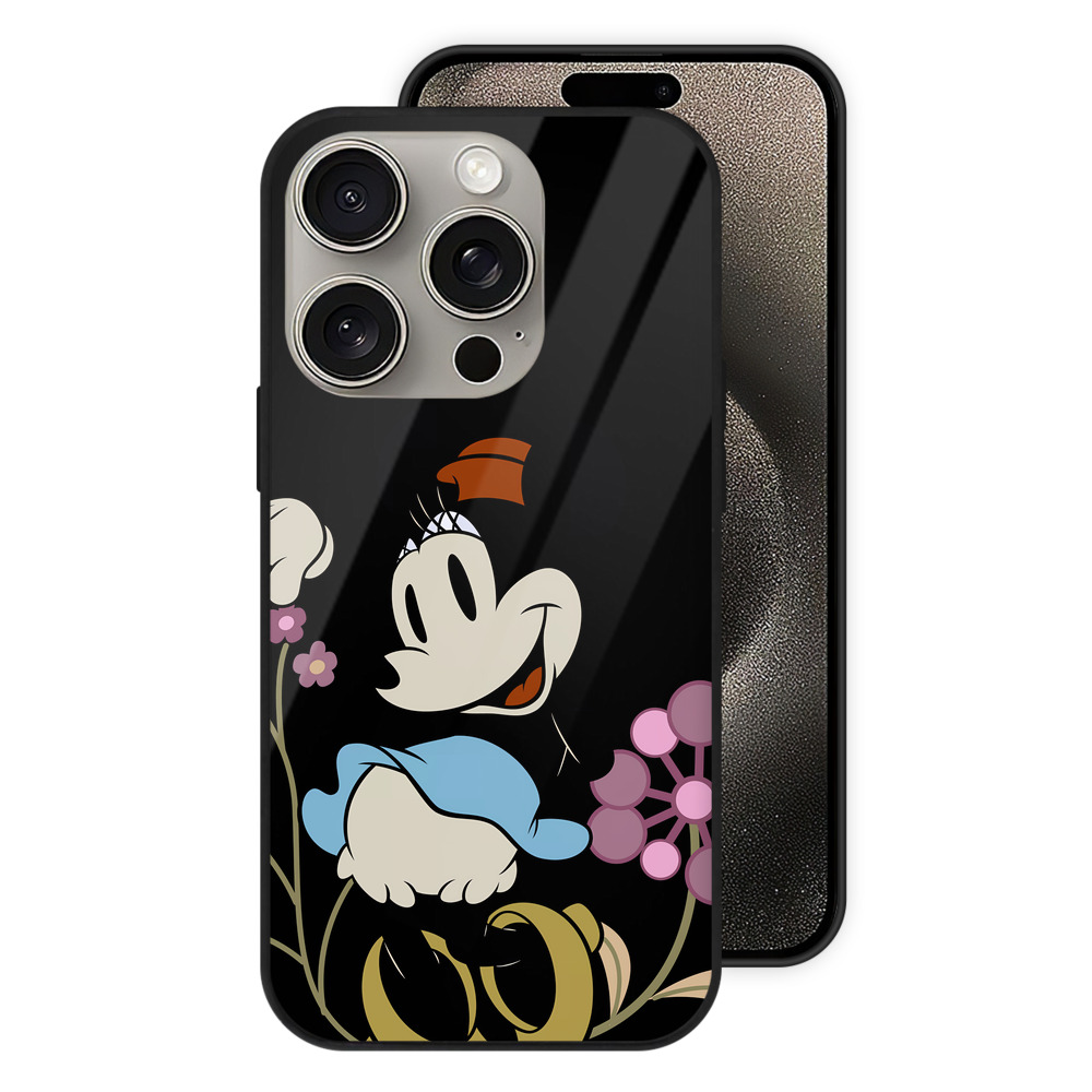 （画像用） ミッキーマウス Mickey Mouse 【iPhone15Pro対応】スマホケース 耐衝撃＆黄変防止 背面ガラス