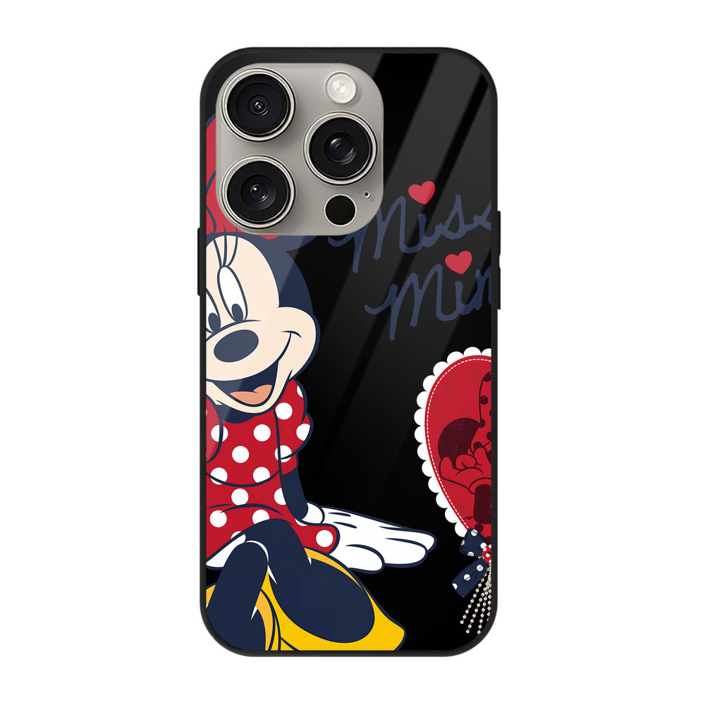 （画像用） ミッキーマウス Mickey Mouse 【iPhone15Pro対応】スマホケース 耐衝撃＆黄変防止 背面ガラス