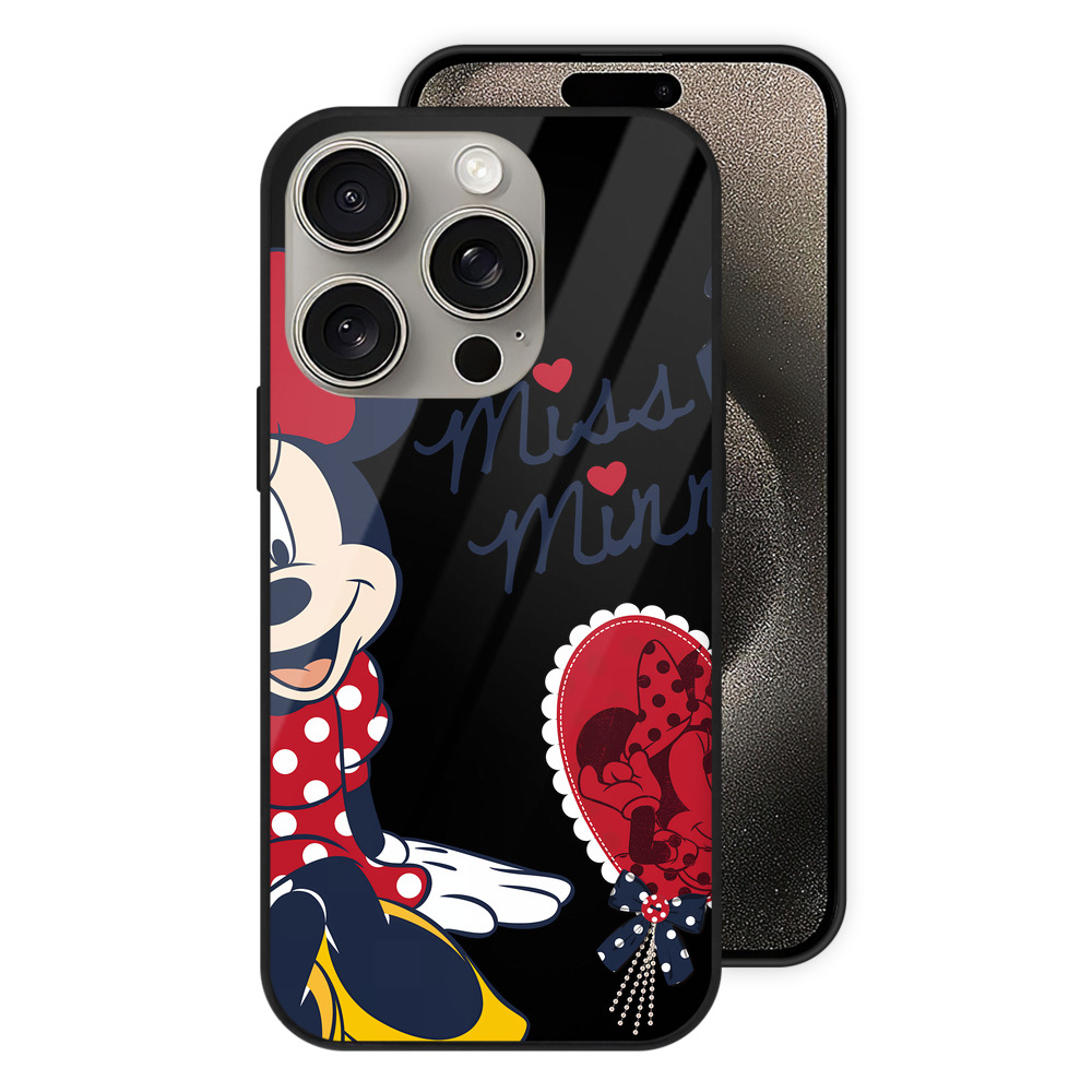 （画像用） ミッキーマウス Mickey Mouse 【iPhone15Pro対応】スマホケース 耐衝撃＆黄変防止 背面ガラス