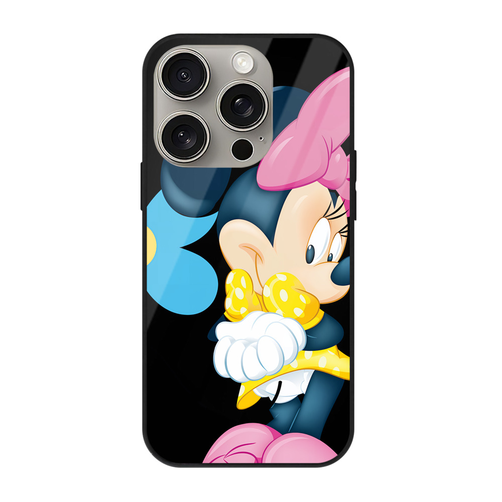 （画像用） ミッキーマウス Mickey Mouse 【iPhone15Pro対応】スマホケース 耐衝撃＆黄変防止 背面ガラス