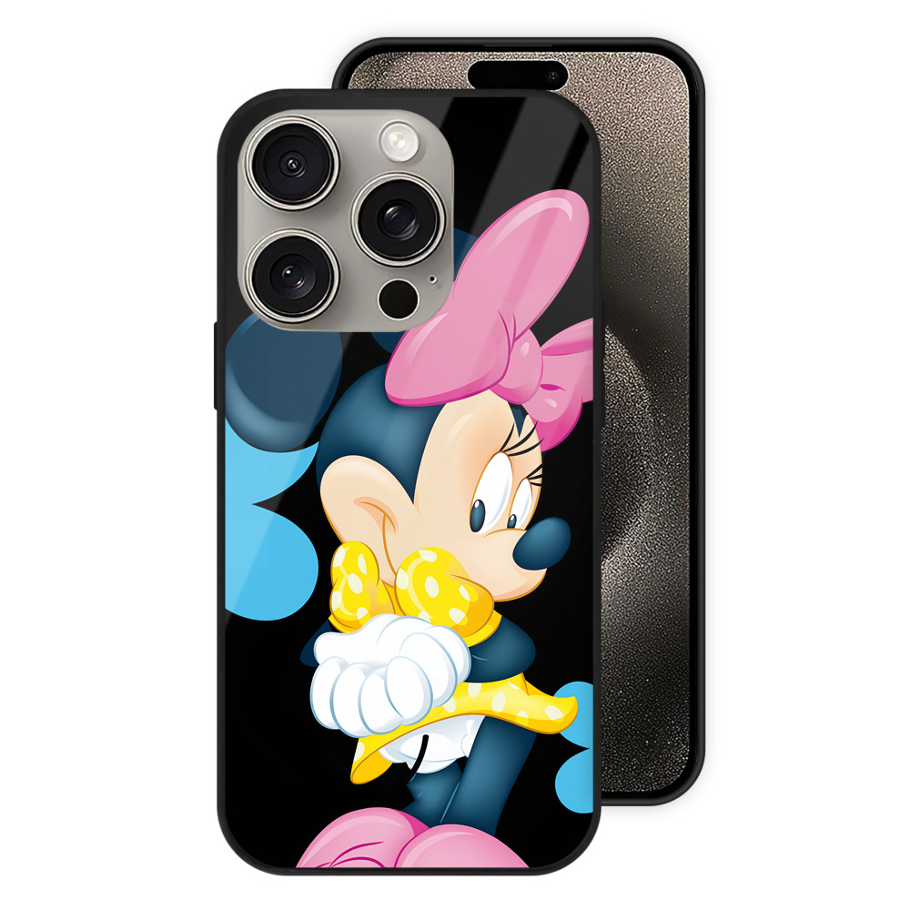 （画像用） ミッキーマウス Mickey Mouse 【iPhone15Pro対応】スマホケース 耐衝撃＆黄変防止 背面ガラス