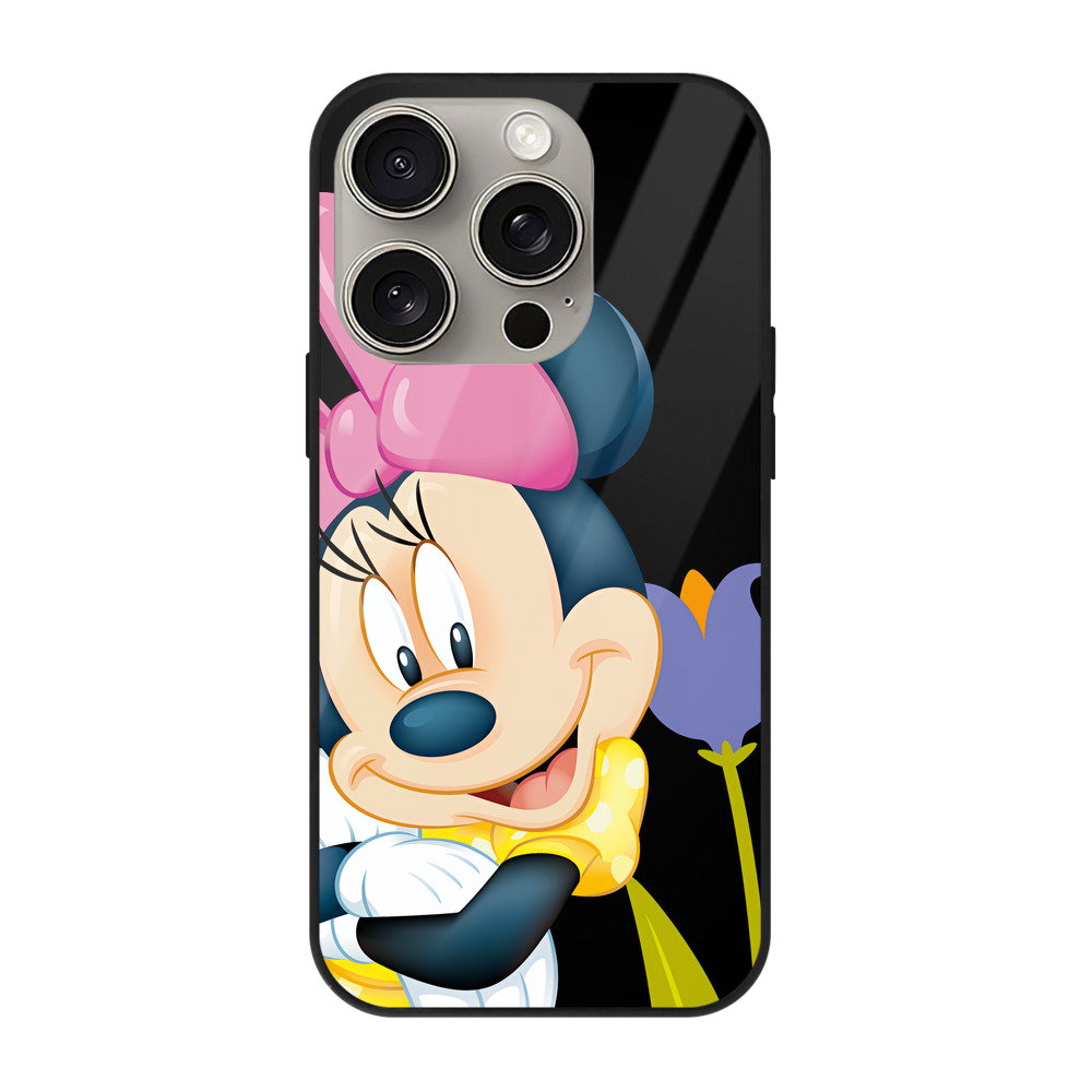 （画像用） ミッキーマウス Mickey Mouse 【iPhone15Pro対応】スマホケース 耐衝撃＆黄変防止 背面ガラス