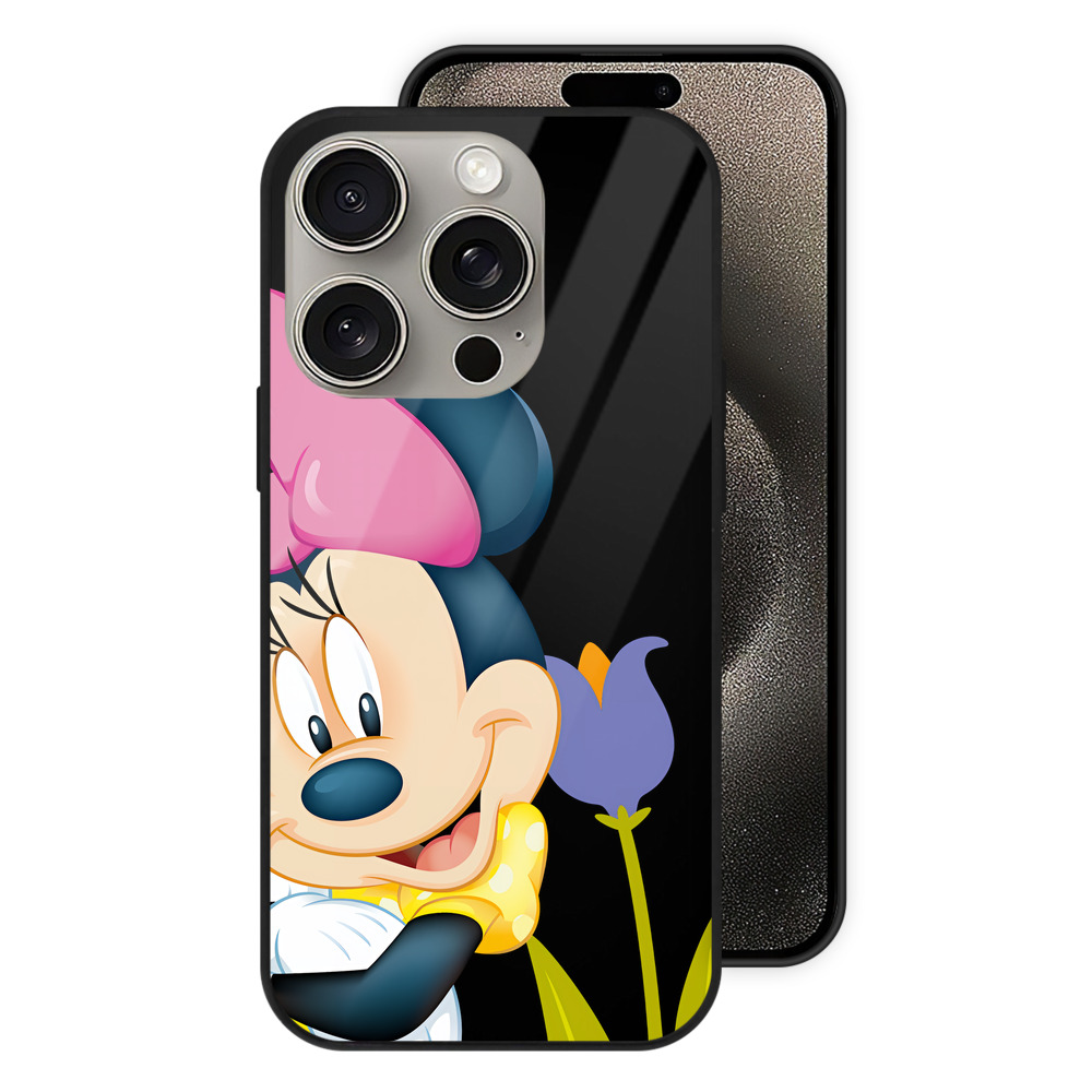 （画像用） ミッキーマウス Mickey Mouse 【iPhone15Pro対応】スマホケース 耐衝撃＆黄変防止 背面ガラス