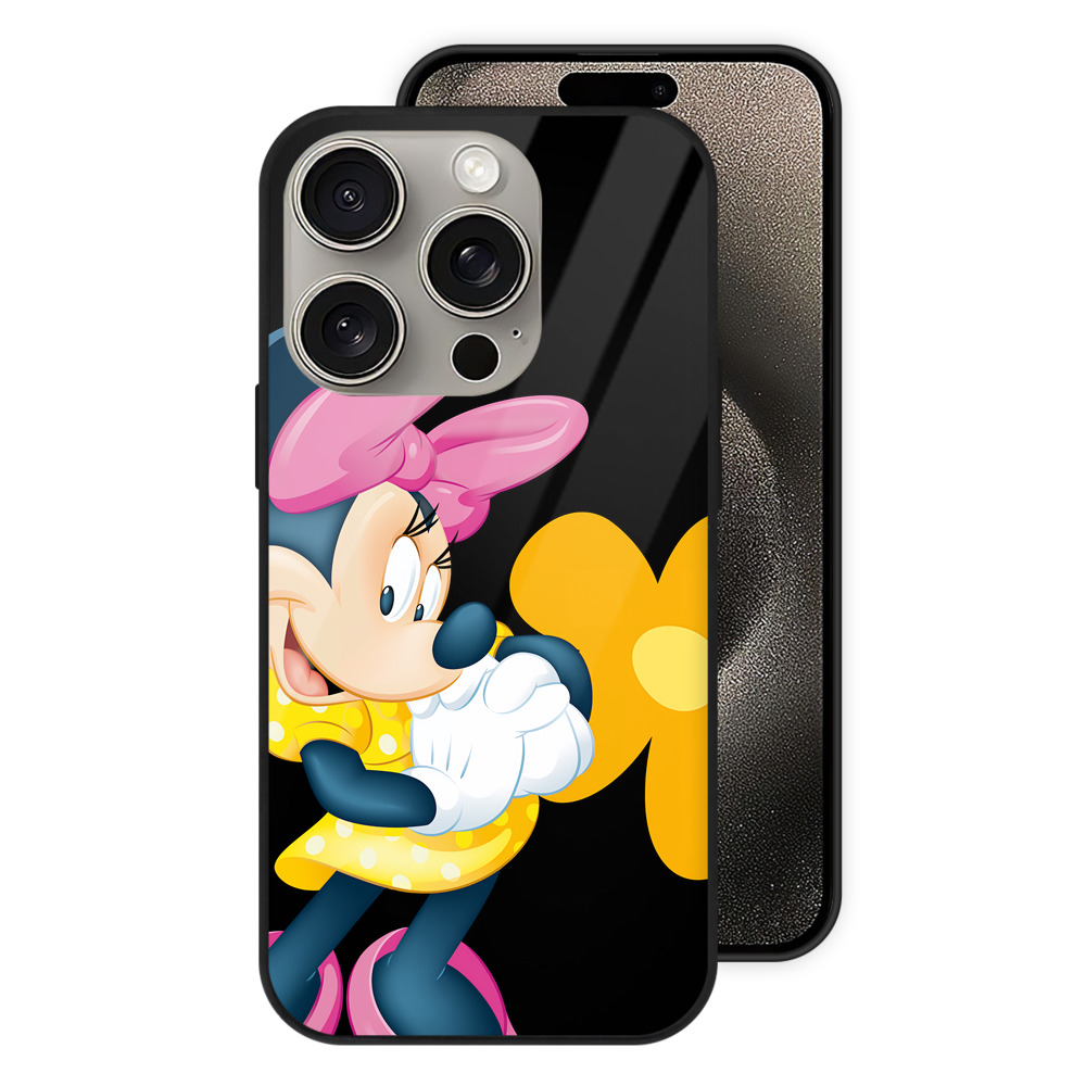 （画像用） ミッキーマウス Mickey Mouse 【iPhone15Pro対応】スマホケース 耐衝撃＆黄変防止 背面ガラス