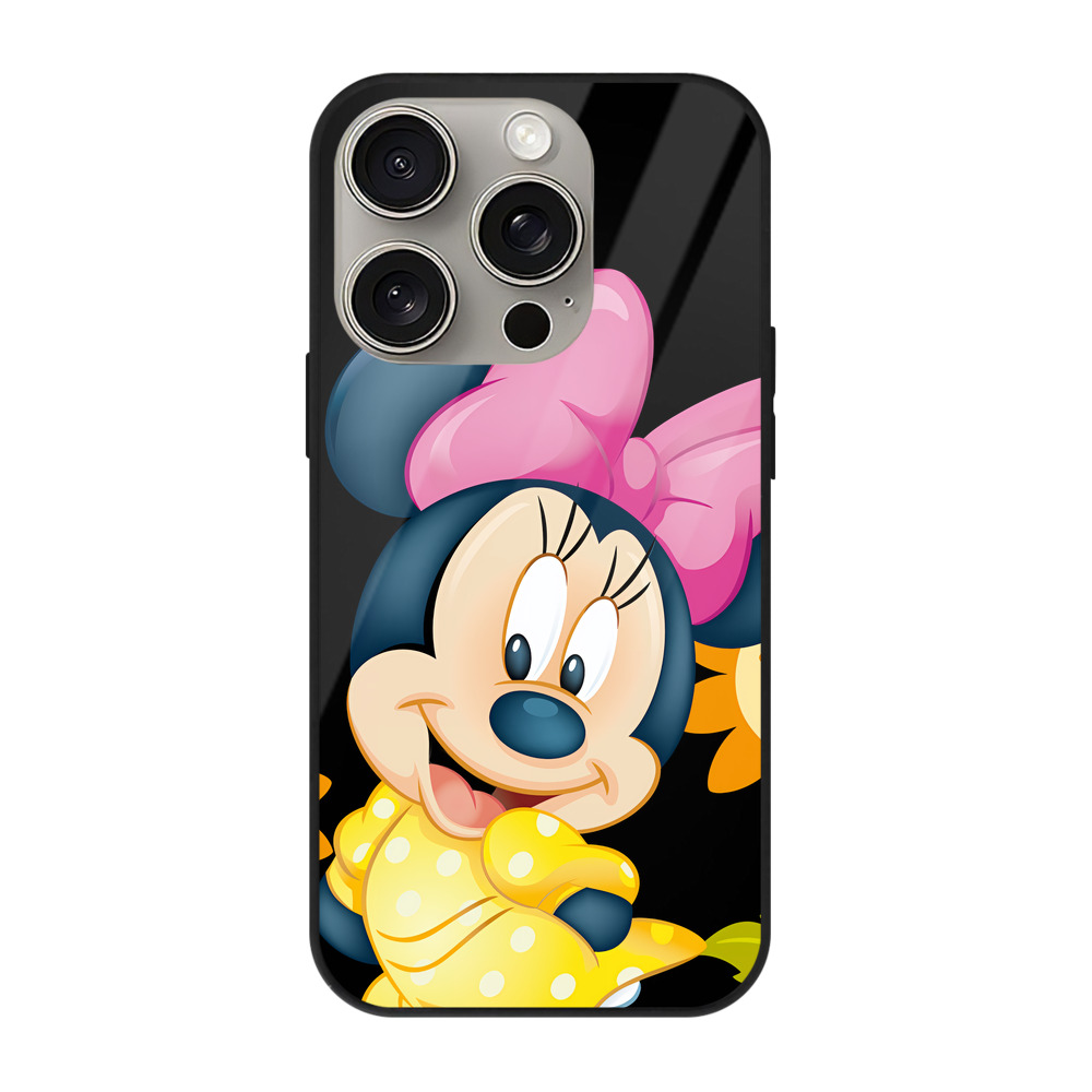 （画像用） ミッキーマウス Mickey Mouse 【iPhone15Pro対応】スマホケース 耐衝撃＆黄変防止 背面ガラス