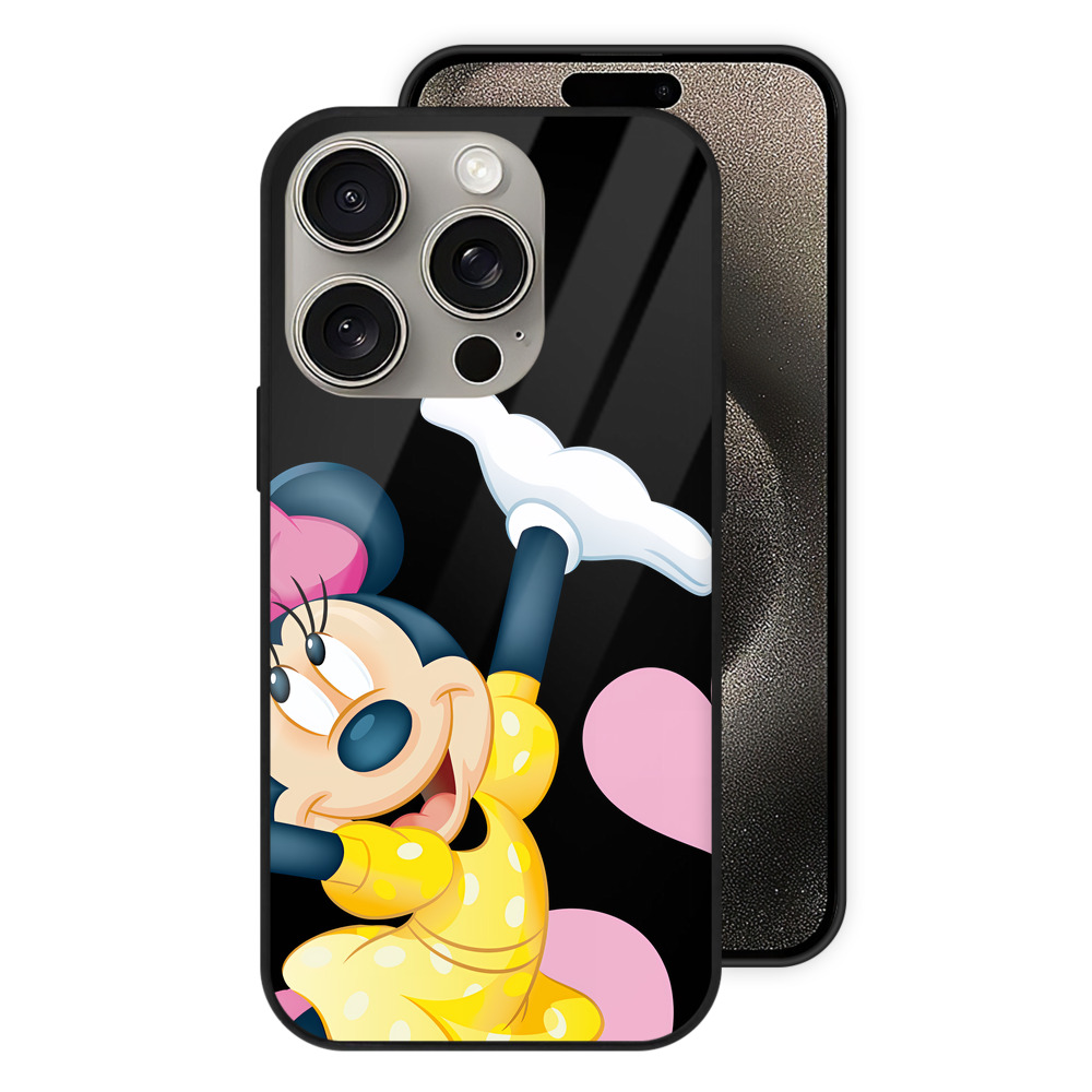 （画像用） ミッキーマウス Mickey Mouse 【iPhone15Pro対応】スマホケース 耐衝撃＆黄変防止 背面ガラス