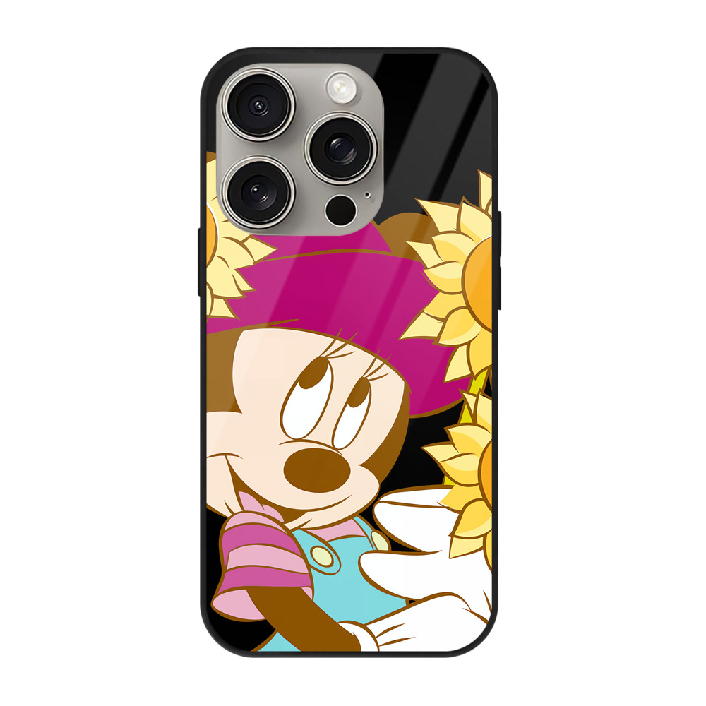 （画像用） ミッキーマウス Mickey Mouse 【iPhone15Pro対応】スマホケース 耐衝撃＆黄変防止 背面ガラス