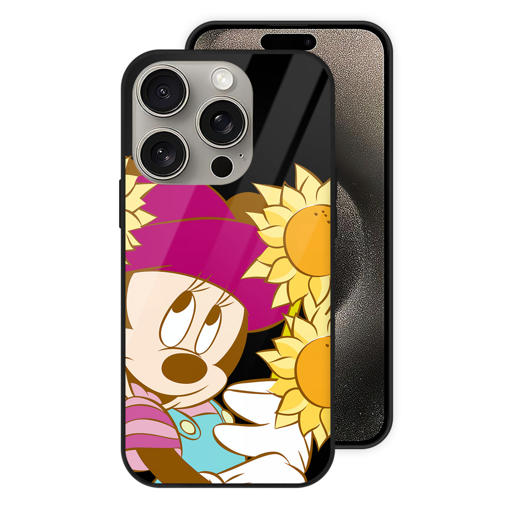 （画像用） ミッキーマウス Mickey Mouse 【iPhone15Pro対応】スマホケース 耐衝撃＆黄変防止 背面ガラス