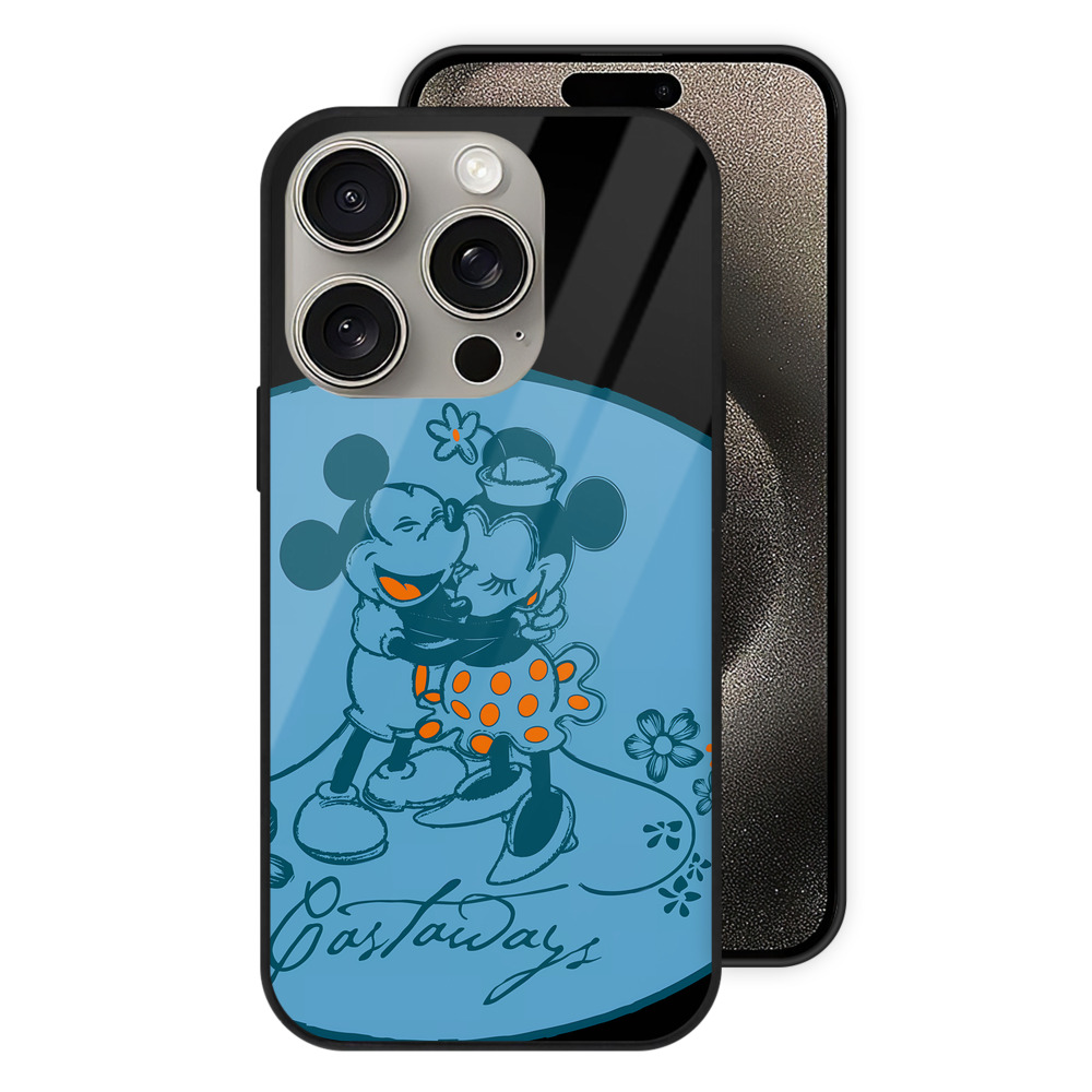 （画像用） ミッキーマウス Mickey Mouse 【iPhone15Pro対応】スマホケース 耐衝撃＆黄変防止 背面ガラス