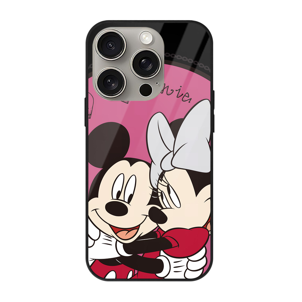 （画像用） ミッキーマウス Mickey Mouse 【iPhone15Pro対応】スマホケース 耐衝撃＆黄変防止 背面ガラス