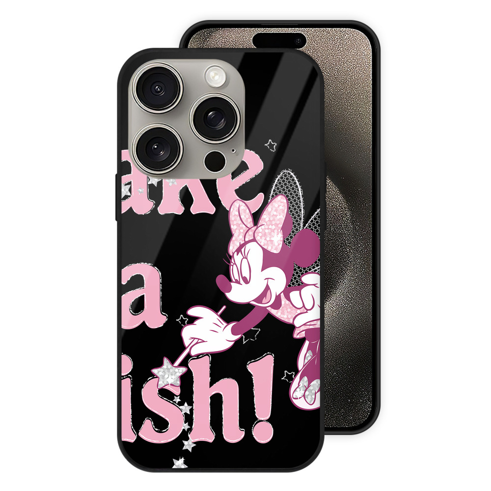 （画像用） ミッキーマウス Mickey Mouse 【iPhone15Pro対応】スマホケース 耐衝撃＆黄変防止 背面ガラス