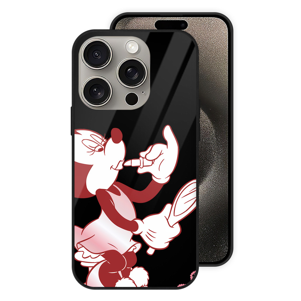 （画像用） ミッキーマウス Mickey Mouse 【iPhone15Pro対応】スマホケース 耐衝撃＆黄変防止 背面ガラス