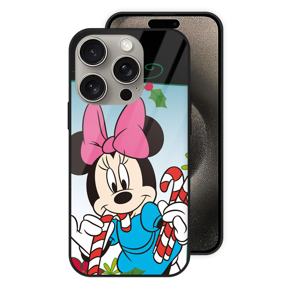 （画像用） ミッキーマウス Mickey Mouse 【iPhone15Pro対応】スマホケース 耐衝撃＆黄変防止 背面ガラス