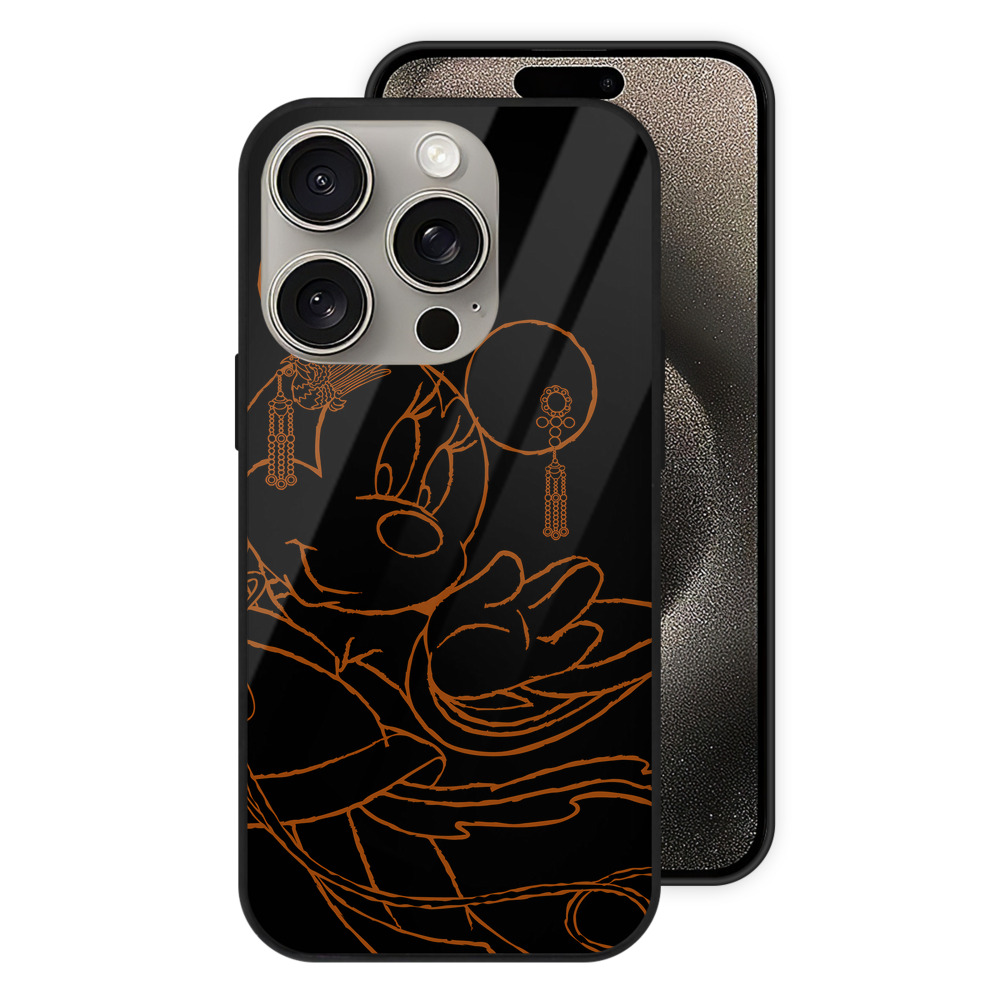 （画像用） ミッキーマウス Mickey Mouse 【iPhone15Pro対応】スマホケース 耐衝撃＆黄変防止 背面ガラス