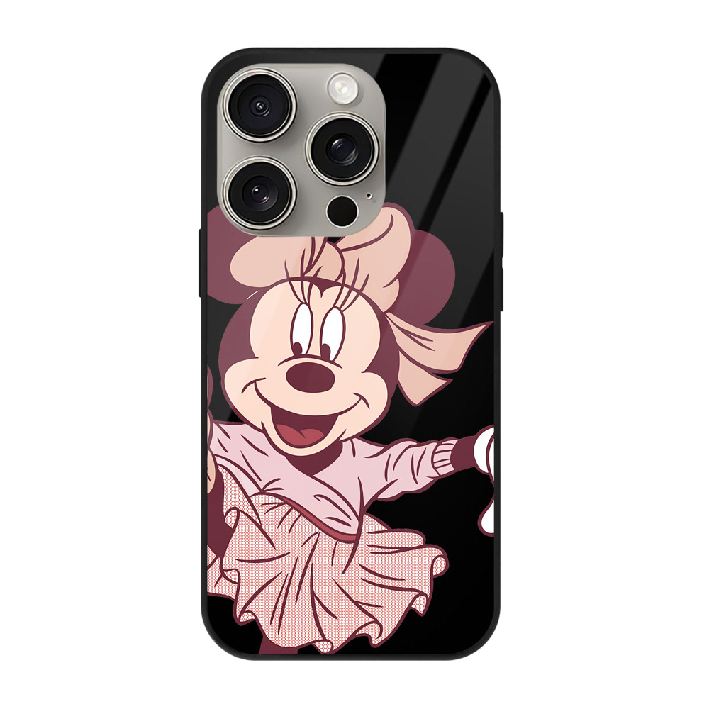 （画像用） ミッキーマウス Mickey Mouse 【iPhone15Pro対応】スマホケース 耐衝撃＆黄変防止 背面ガラス