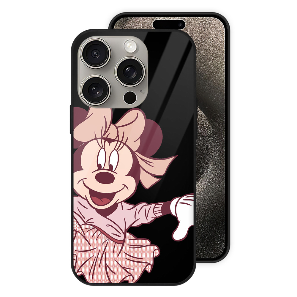 （画像用） ミッキーマウス Mickey Mouse 【iPhone15Pro対応】スマホケース 耐衝撃＆黄変防止 背面ガラス