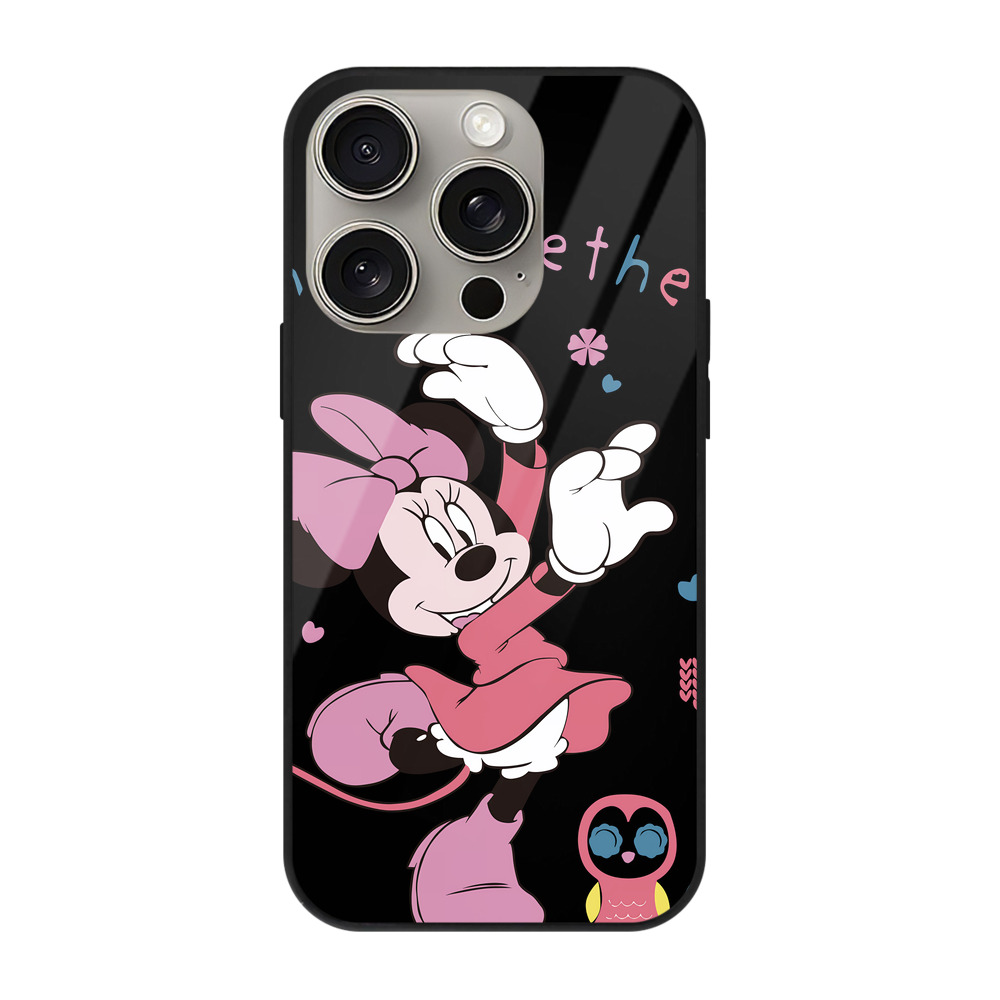 （画像用） ミッキーマウス Mickey Mouse 【iPhone15Pro対応】スマホケース 耐衝撃＆黄変防止 背面ガラス