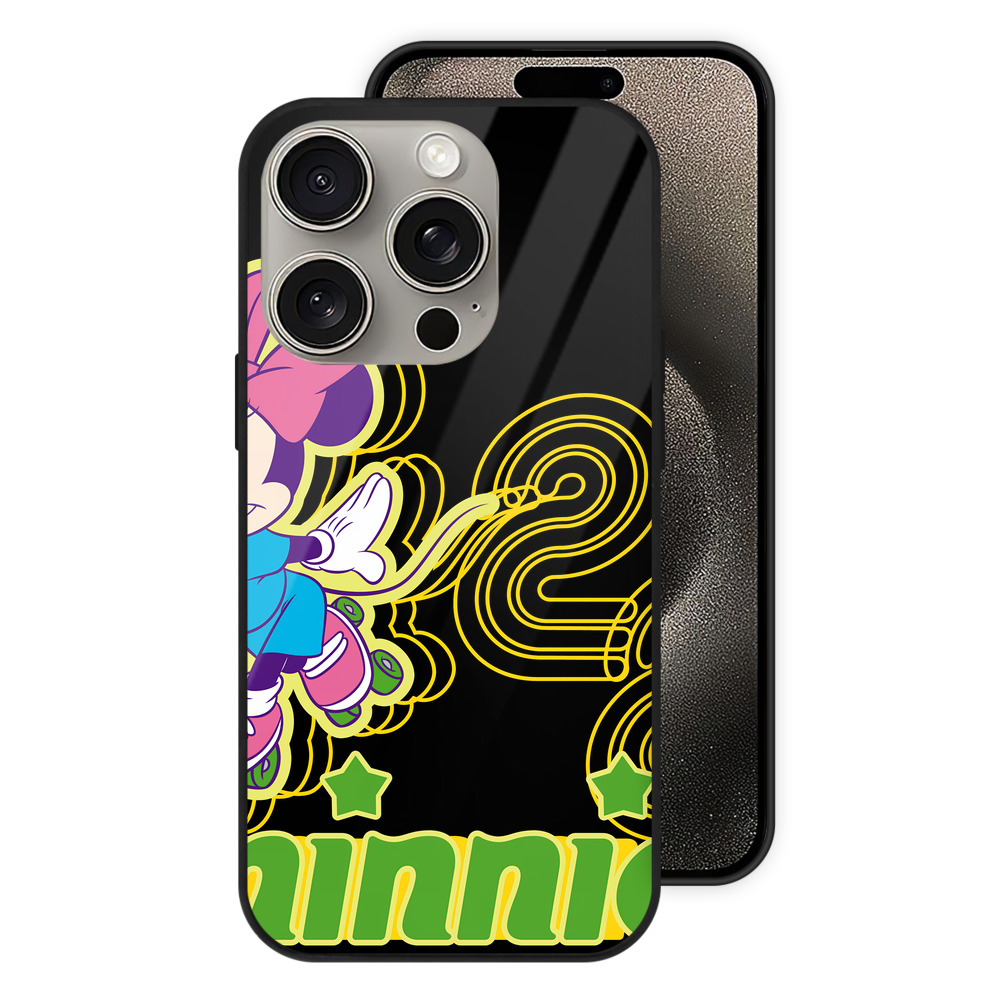 （画像用） ミッキーマウス Mickey Mouse 【iPhone15Pro対応】スマホケース 耐衝撃＆黄変防止 背面ガラス