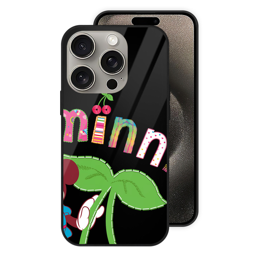 （画像用） ミッキーマウス Mickey Mouse 【iPhone15Pro対応】スマホケース 耐衝撃＆黄変防止 背面ガラス