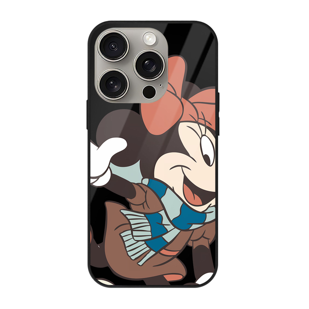 （画像用） ミッキーマウス Mickey Mouse 【iPhone15Pro対応】スマホケース 耐衝撃＆黄変防止 背面ガラス