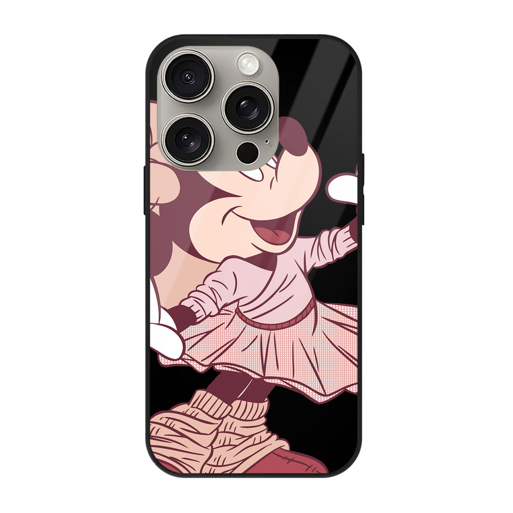 （画像用） ミッキーマウス Mickey Mouse 【iPhone15Pro対応】スマホケース 耐衝撃＆黄変防止 背面ガラス