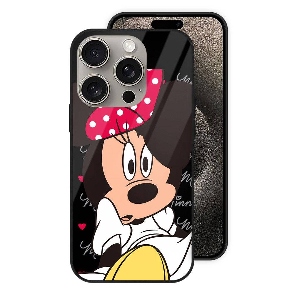 （画像用） ミッキーマウス Mickey Mouse 【iPhone15Pro対応】スマホケース 耐衝撃＆黄変防止 背面ガラス