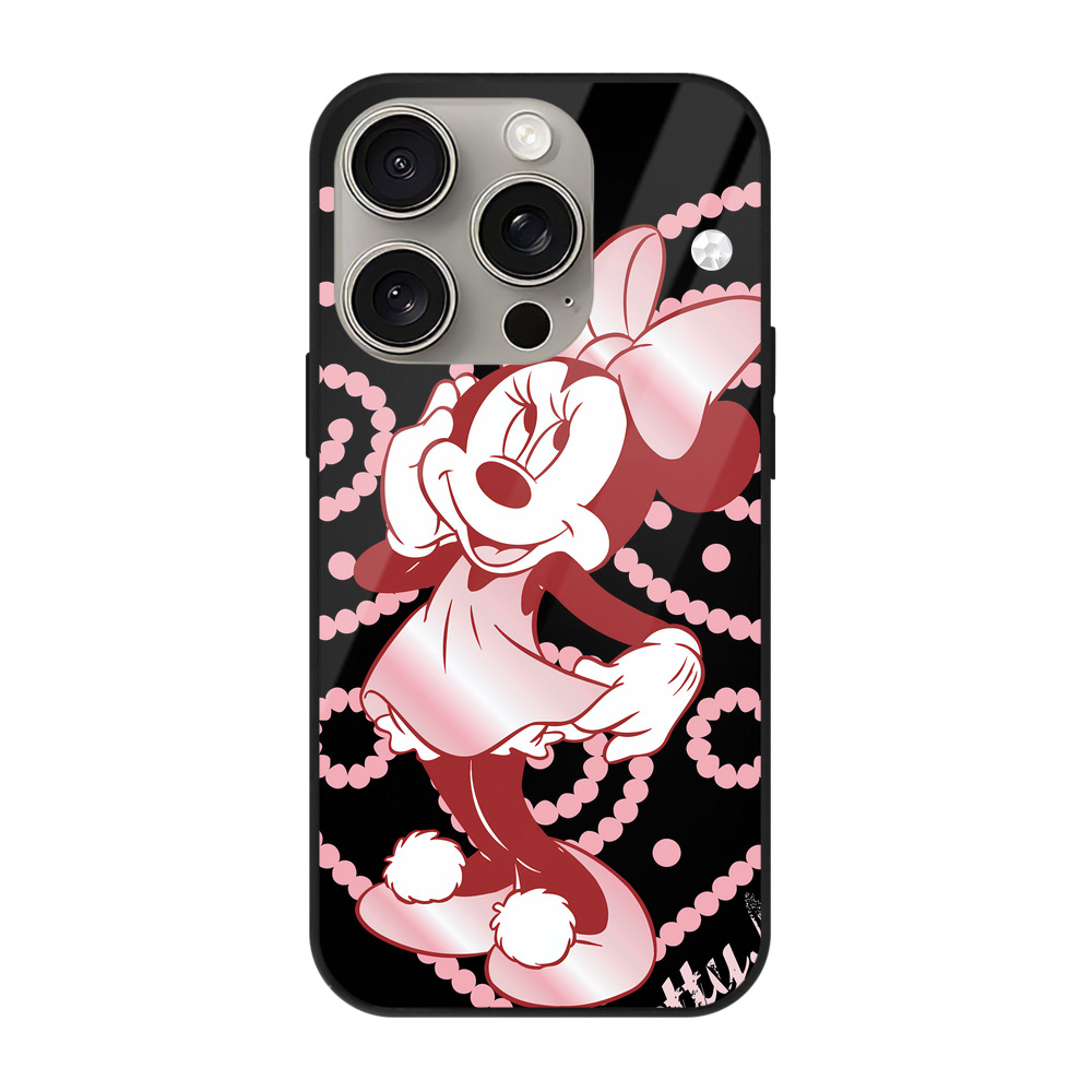 （画像用） ミッキーマウス Mickey Mouse 【iPhone15Pro対応】スマホケース 耐衝撃＆黄変防止 背面ガラス
