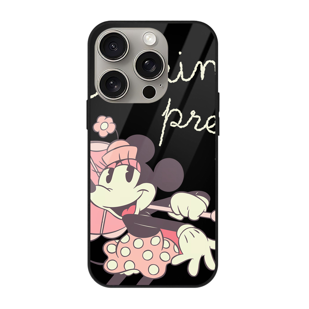 （画像用） ミッキーマウス Mickey Mouse 【iPhone15Pro対応】スマホケース 耐衝撃＆黄変防止 背面ガラス