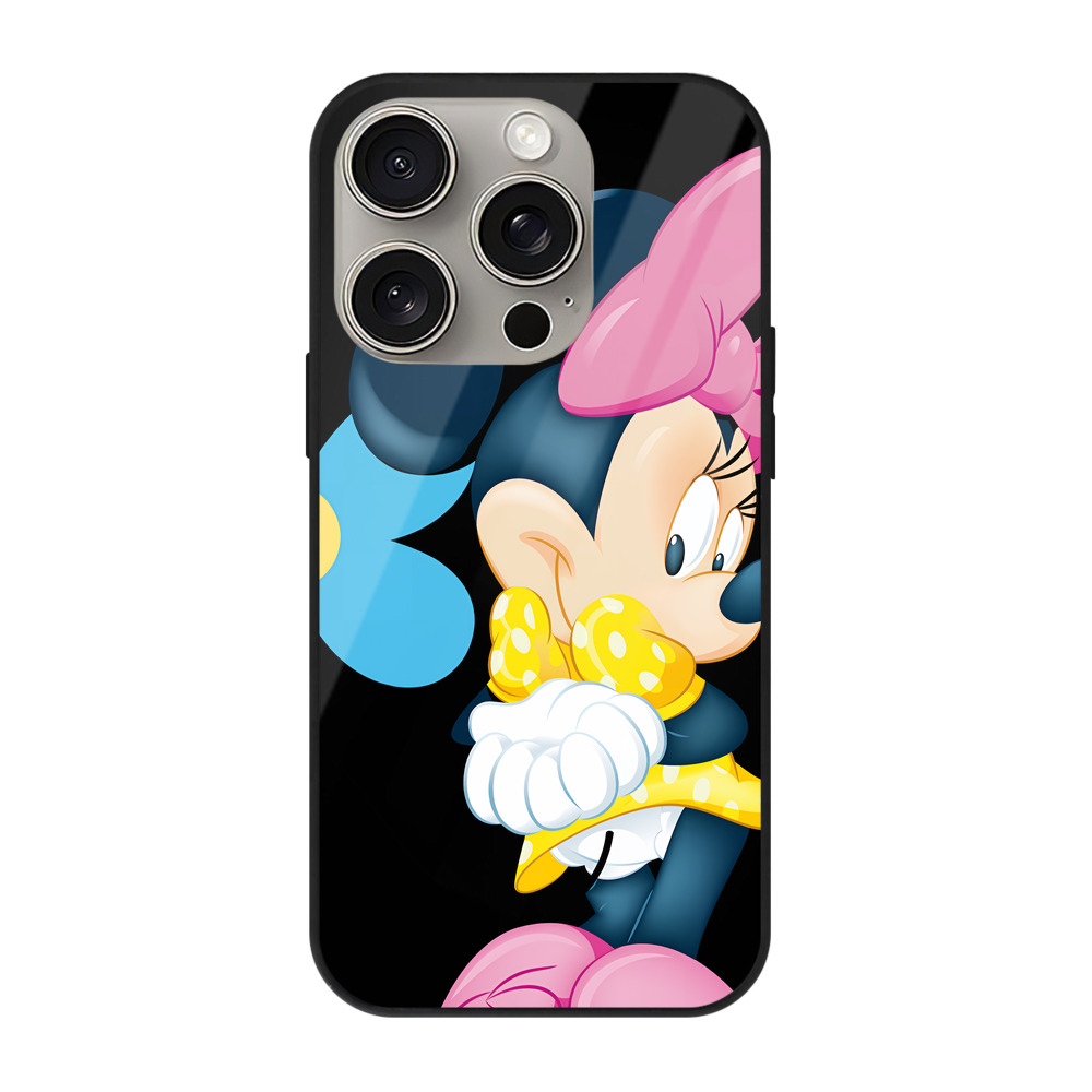 （画像用） ミッキーマウス Mickey Mouse 【iPhone15Pro対応】スマホケース 耐衝撃＆黄変防止 背面ガラス