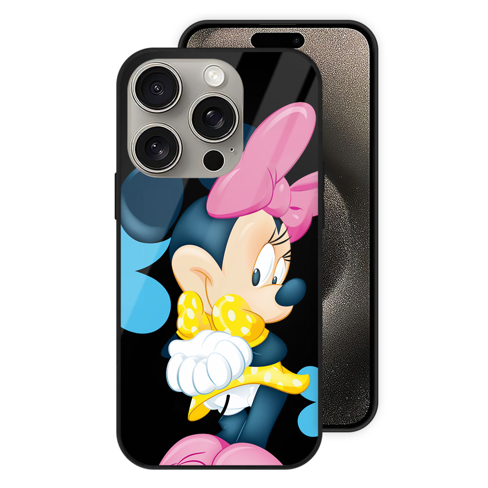 （画像用） ミッキーマウス Mickey Mouse 【iPhone15Pro対応】スマホケース 耐衝撃＆黄変防止 背面ガラス