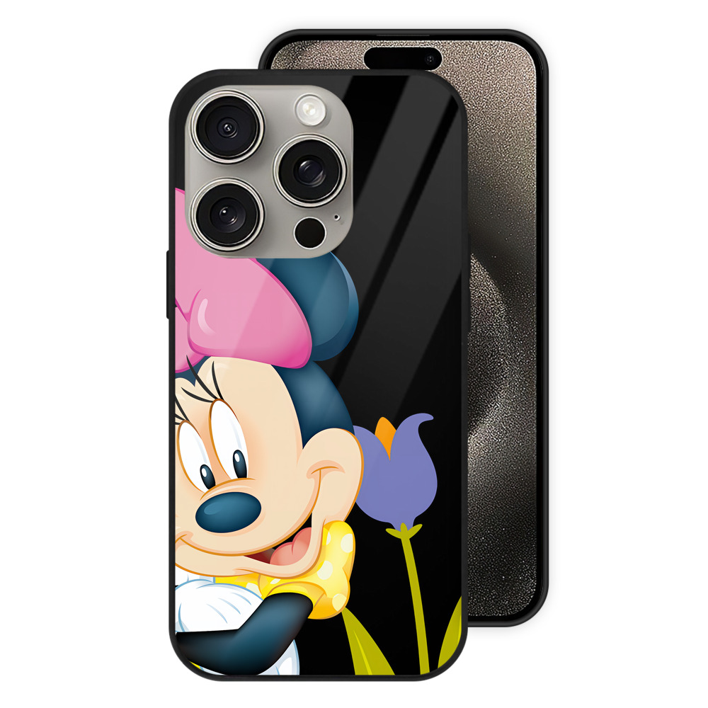 （画像用） ミッキーマウス Mickey Mouse 【iPhone15Pro対応】スマホケース 耐衝撃＆黄変防止 背面ガラス
